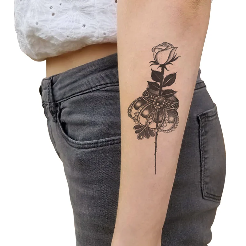 Borboleta flores tatuagem temporária adesivos para homens mulheres