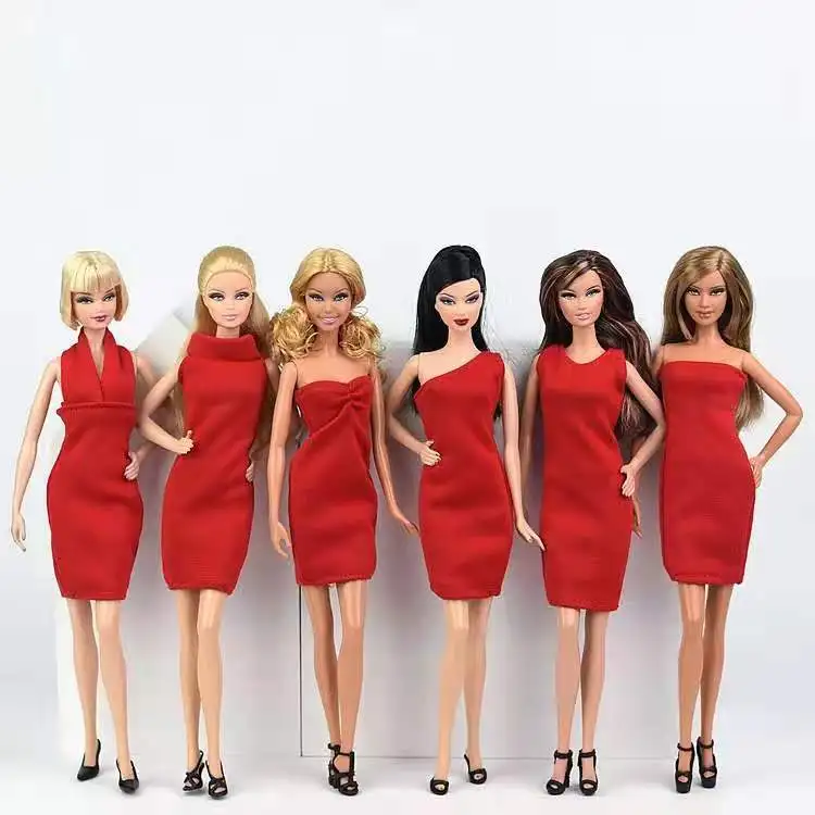 1 Conjunto De Roupas Barbie Boneca Princesa Vestido Preto De Cima 1/6 BJD  Bonecas Acessórios Para Presente Meninas